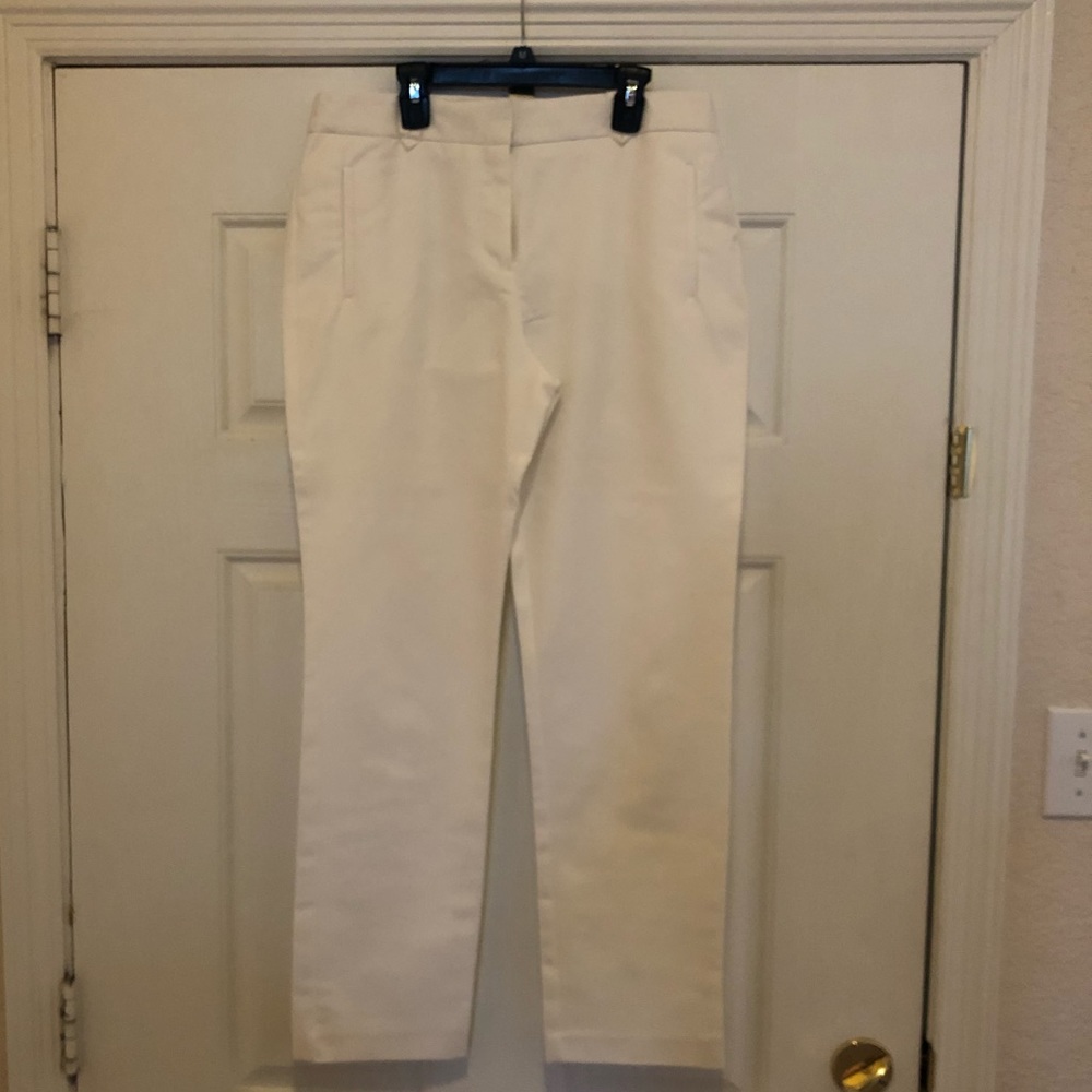 Charter Club classic fit white ankle pants.